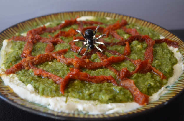 sundried-tomato-spider-web-pesto-dip