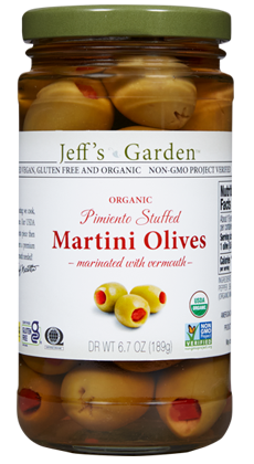 Jeff's Garden Organic Pimiento Stuffed Martini Olives